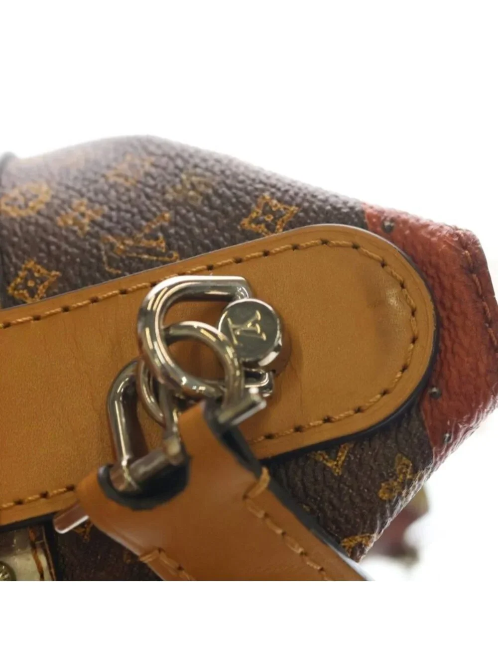 Louis Vuitton Monogram Trompe L'oeil Duffle Leather 2-Way Silver Brown